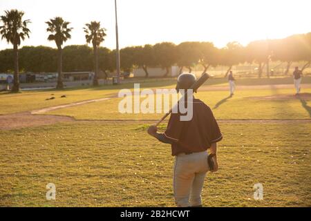 Baseball player during the match Stock Photo