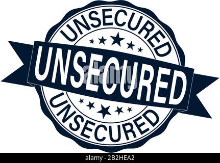 Rubber stamp with word unsecured inside, vector illustration Stock Vector