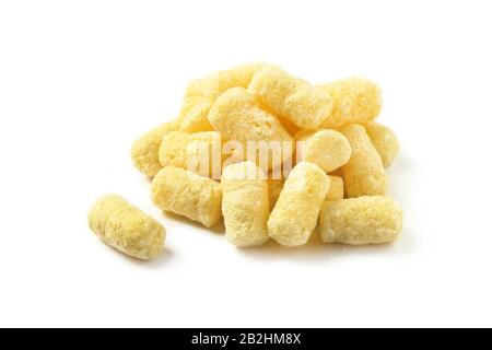 Handful of corn sticks isolated on white Stock Photo