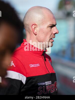 Darron Gibson warms up. Salford City FC. Stock Photo