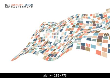 Abstract minimal style of square geometric design mesh element background. Decorate for ad, poster, artwork, template design, print. illustration Stock Vector