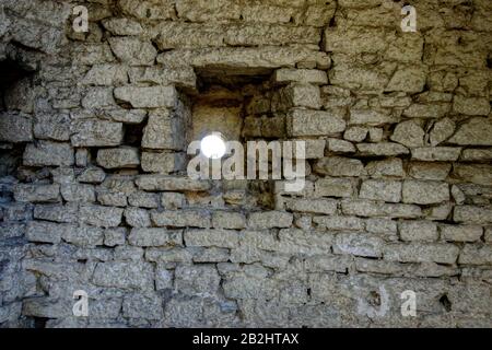 San Marino, San Marino - October 19, 2019: Internal view of medieval castle defenses Stock Photo