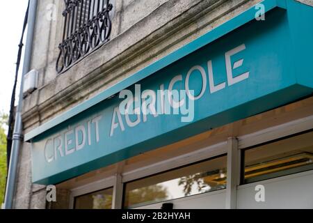 Bordeaux , Aquitaine / France - 09 23 2019 : Credit Agricole logo ca store bank agency facade window Stock Photo