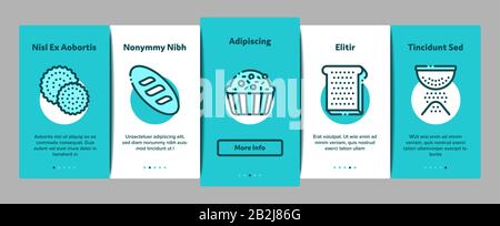 Bakery Tasty Food Onboarding Elements Icons Set Vector Stock Vector
