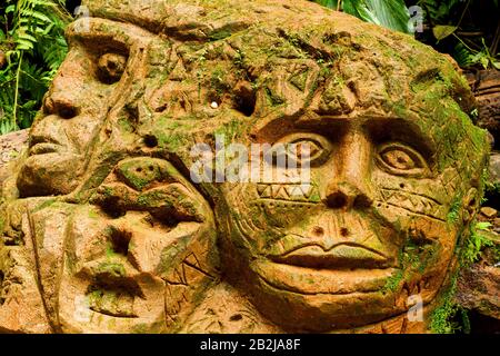 Ancient Sculpture In Amazonian Basin Of Ecuador Pre Columbian Landmark Stock Photo