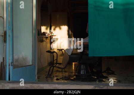 Customer in Barbershop Stock Photo