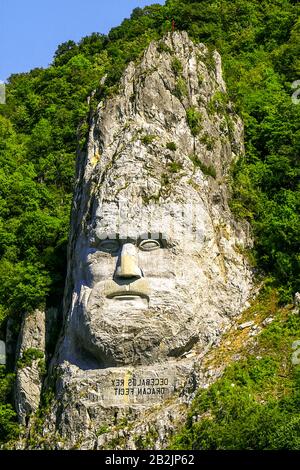 Rock Sculpture On Danube River Of Dacian King Decebalus Stock Photo - Alamy