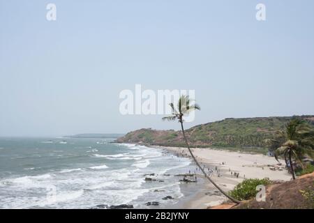 High angle view of Vagator beach, Goa, India Stock Photo