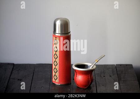 The Mate drink from Uruguay, Argentina, Paraguay and Brazil. Modern mate  colour brown 3827305 Stock Photo at Vecteezy