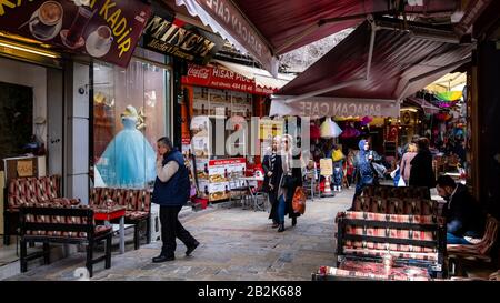 Kemeralti, Konak, Izmir / Turkey - 03/01/2020: Historical Kemeralti Market in Izmir, Turkey. Stock Photo