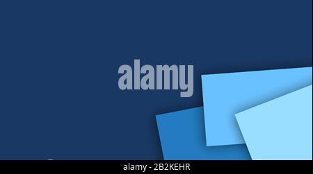 Paper layer blue abstract background. Use for banner, cover, poster, wallpaper, design with space for text. Stock Vector