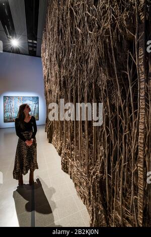 Hayward Gallery, London, UK. 3rd Mar 2020. Eva Jospin, Foret Palatine, 2019-20 - Among the Trees at Hayward Gallery, a new exhibition that reimagines how we think about trees and forests, and how they have shaped human civilisation. Curated by Hayward Gallery Director, Ralph Rugoff, the show includes Colombian rainforests, jungles in Japan, olive orchards in Israel, Scandinavian woods and an underground forest in South Africa. It runs 4 March - 17 May 2020. Credit: Guy Bell/Alamy Live News Stock Photo