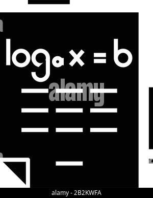 Maths work black icon, concept illustration, vector flat symbol, glyph sign. Stock Vector