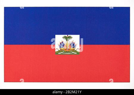 National flag of Haiti. Stock Photo