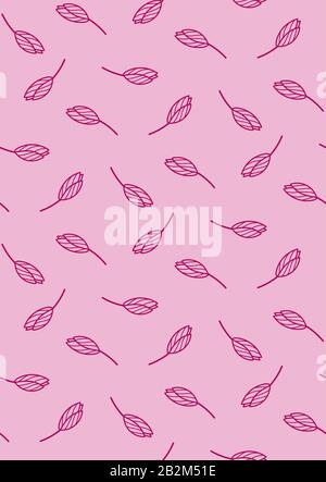 Pink seamless pattern with ornamental tulips for wrapping, paper, gifts Stock Vector