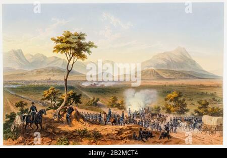 Battle of Monterrey, September 21–24th, 1846, during the Mexican-American War (1846-1848), print by Carl Nebel, Adolphe Bayot, 1851 Stock Photo