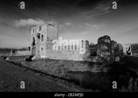 View of Baconsthorpe Castle or Baconsthorpe Hall, a ruined fortified manor house, Baconsthorpe village, North Norfolk, England, UK Stock Photo