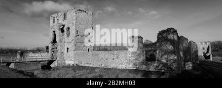 View of Baconsthorpe Castle or Baconsthorpe Hall, a ruined fortified manor house, Baconsthorpe village, North Norfolk, England, UK Stock Photo