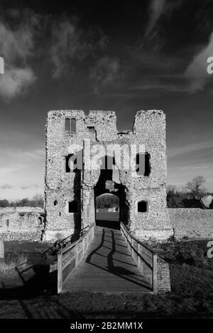 View of Baconsthorpe Castle or Baconsthorpe Hall, a ruined fortified manor house, Baconsthorpe village, North Norfolk, England, UK Stock Photo