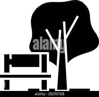 Park black icon, concept illustration, vector flat symbol, glyph sign. Stock Vector