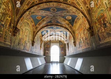 Il Pellegrinaio (The Pilgrim) room of Santa Maria della Scala Museum Siena Italy Stock Photo