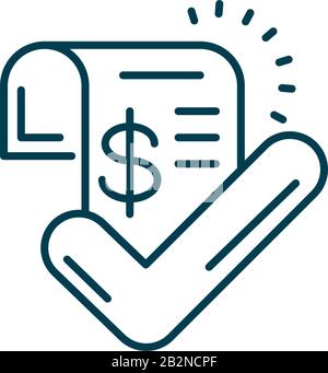 invoice with check symbol icon over white background, half color style ...
