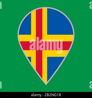 Aland flag icon travel vector illustration eps 10. Stock Vector