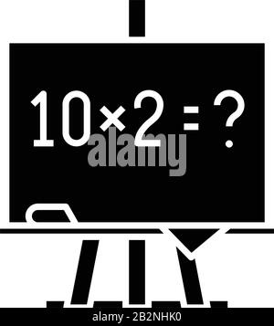 Mathematical problem glyph icon. Math puzzle. Mental exercise ...