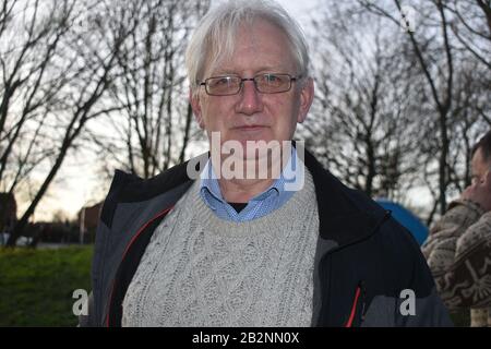 London/UK - February 26 2020: Craig Murray attends Woolwich Crown Court at the beginning of the USA extradition trial of Julian Assange, publicist. Stock Photo