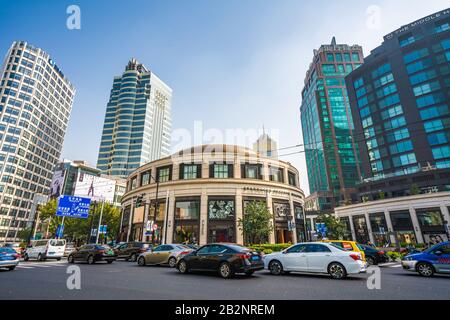 SHANGHAI, CHINA, OCTOBER 28: View of the Starbucks Reserve Roastery, the largest starbucks in the world located in the Jing'an district on October 28, Stock Photo