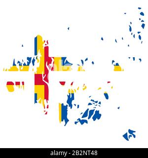 Aland Map Flag Vector illustration eps 10. Stock Vector
