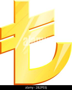 TRY Turkish Lira Sign Symbol. Black Illustration Isolated on a White ...