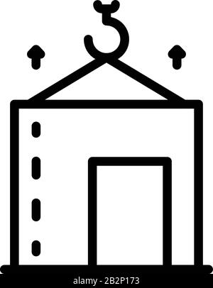 Crane room lift icon, outline style Stock Vector