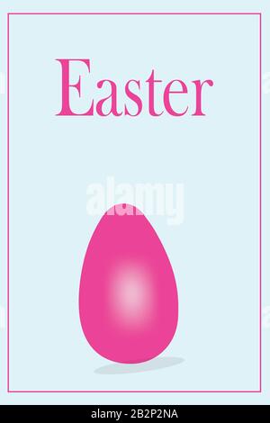 Easter eggs. Happy easter card. Multi-colored Easter eggs. Easter. Easter eggs on background. Easter background. Pink egg on a blue background. Pink i Stock Vector
