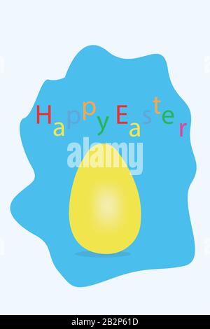 Easter Easter egg. Happy easter card. Multi-colored Easter egg. Easter egg on a white wooden background. Easter background. Easter greetings.Illustrat Stock Vector