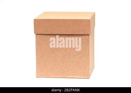 Cardboard box isolated on white background Stock Photo