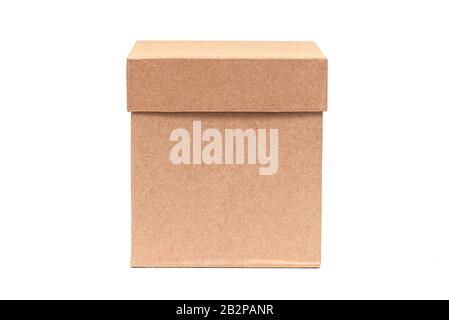 Cardboard box isolated on white background Stock Photo