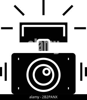 Making photos black icon, concept illustration, vector flat symbol, glyph sign. Stock Vector