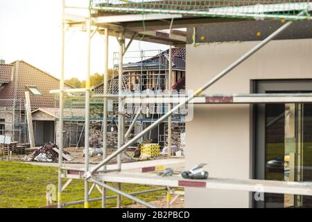Multiple Single Family Homes under Construction Stock Photo