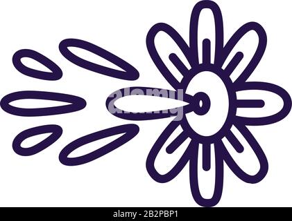 squirt flower prank over white background, line style icon, vector illustration Stock Vector