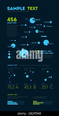 Futuristic infographic. Information aesthetic design. Complex data threads graphic visualization. Abstract data graph Stock Vector