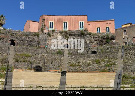 Teatro Romano, Via Vittorio Emanuele II, Catania, Sizilien, Italien Stock Photo