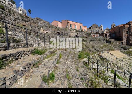 Teatro Romano, Via Vittorio Emanuele II, Catania, Sizilien, Italien Stock Photo