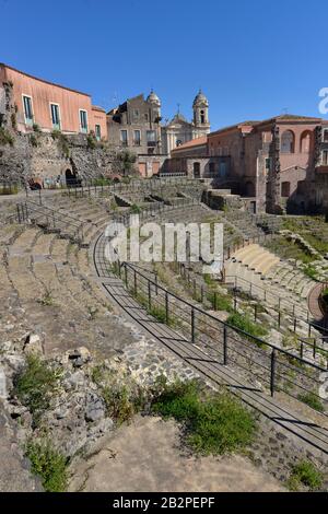 Teatro Romano, Via Vittorio Emanuele II, Catania, Sizilien, Italien Stock Photo