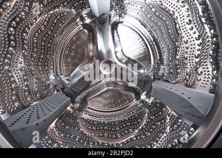Inside of a washing machine drum Stock Photo