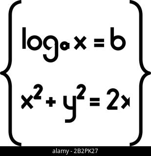 Math functions black icon, concept illustration, vector flat symbol, glyph sign. Stock Vector