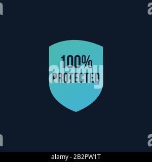 Cyber security concept: Shield With word protected, cyber data security or information privacy idea. internet technology. Stock Vector illustration Stock Vector