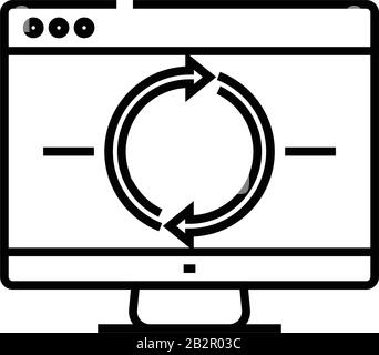Synchronization line icon, concept sign, outline vector illustration, linear symbol. Stock Vector