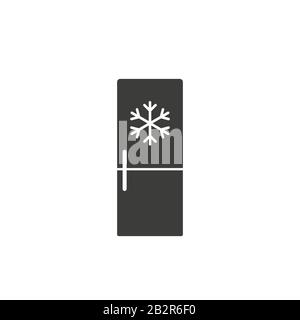 Freezer cold icon vector, filled flat sign, solid pictogram isolated on white. Refrigerator and snowflake symbol, logo illustration. Stock Vector