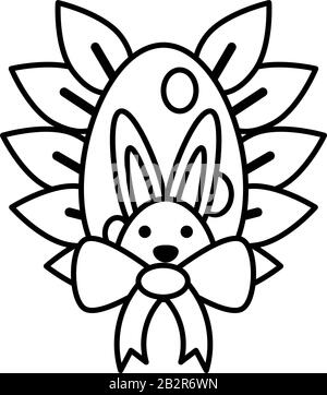 easter rabbit with eggs on white background vector illustration design Stock Vector